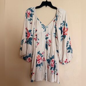 Free people Floral Puff Sleeve Dress